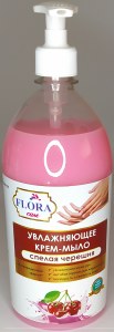 Мыло жидкое Flora care Спелая черешня, 1л.